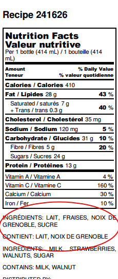 French Ingredients First label download