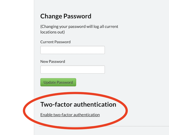enable two-factor authentication