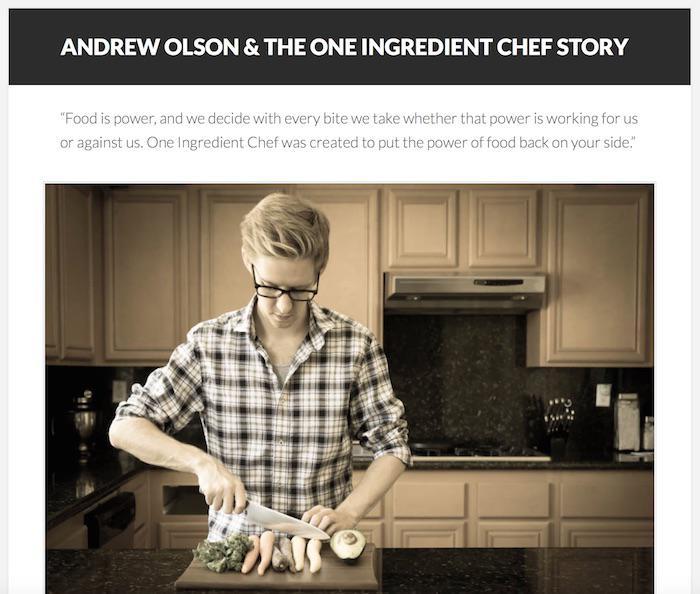 Andrew Olson One Ingredient Chef
